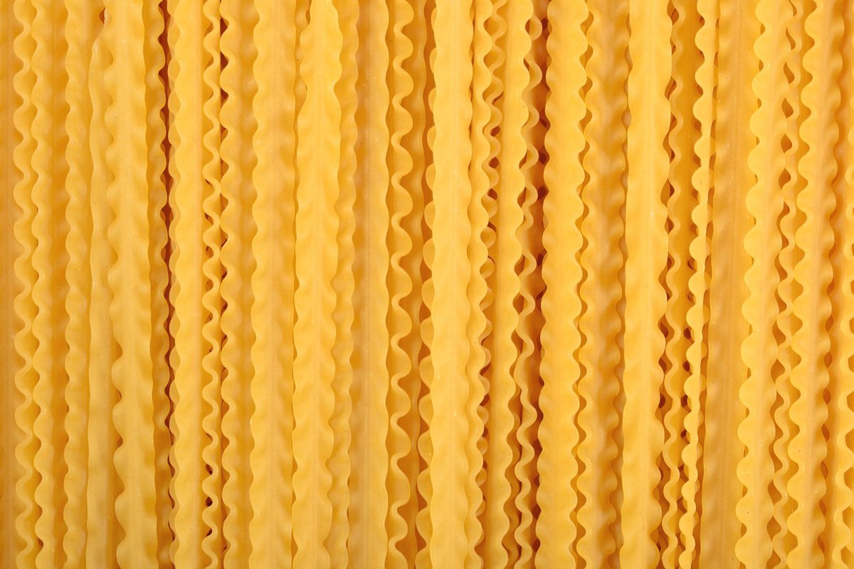 Mafaldine ribbon pasta with wavy edges.