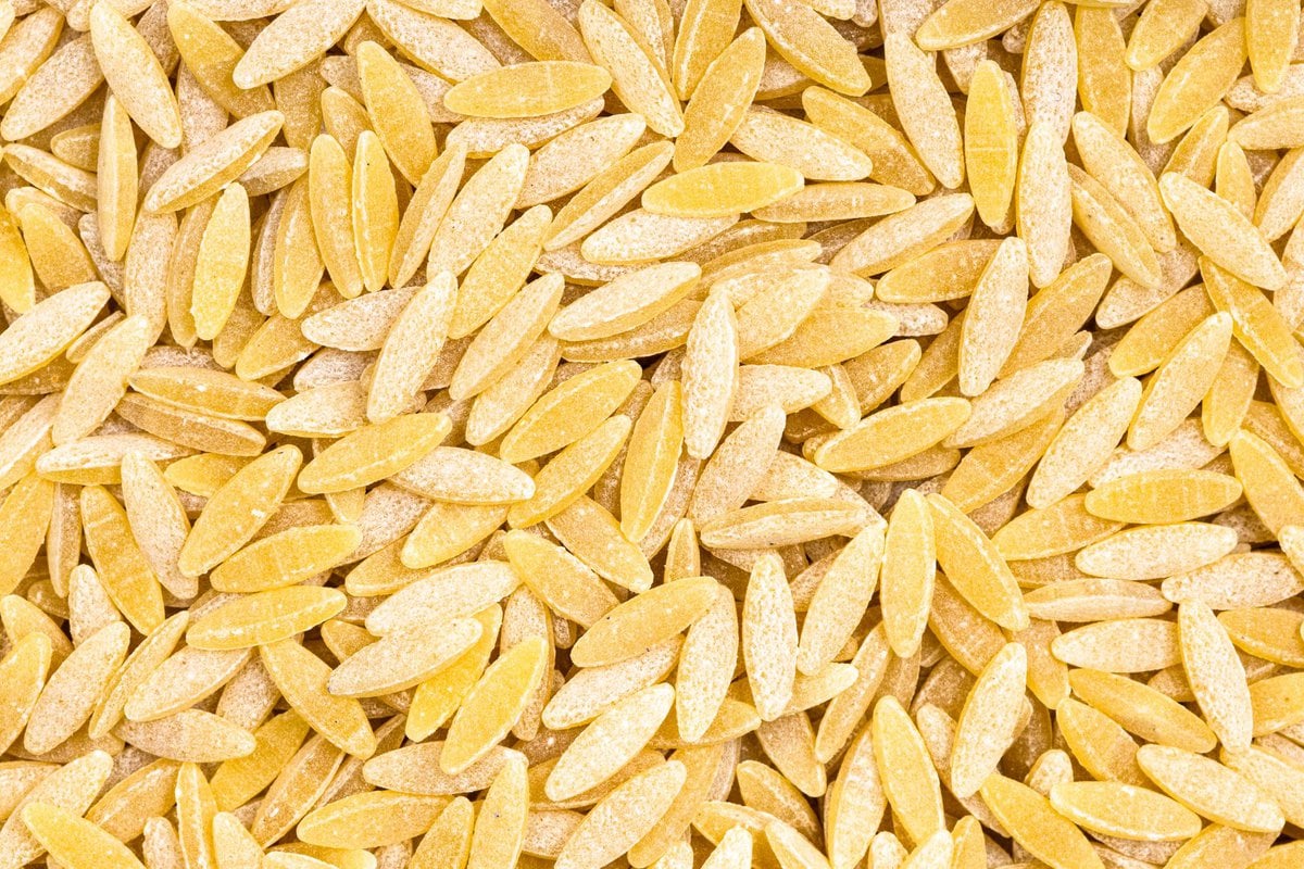 Orzo pasta taking up the entire image.