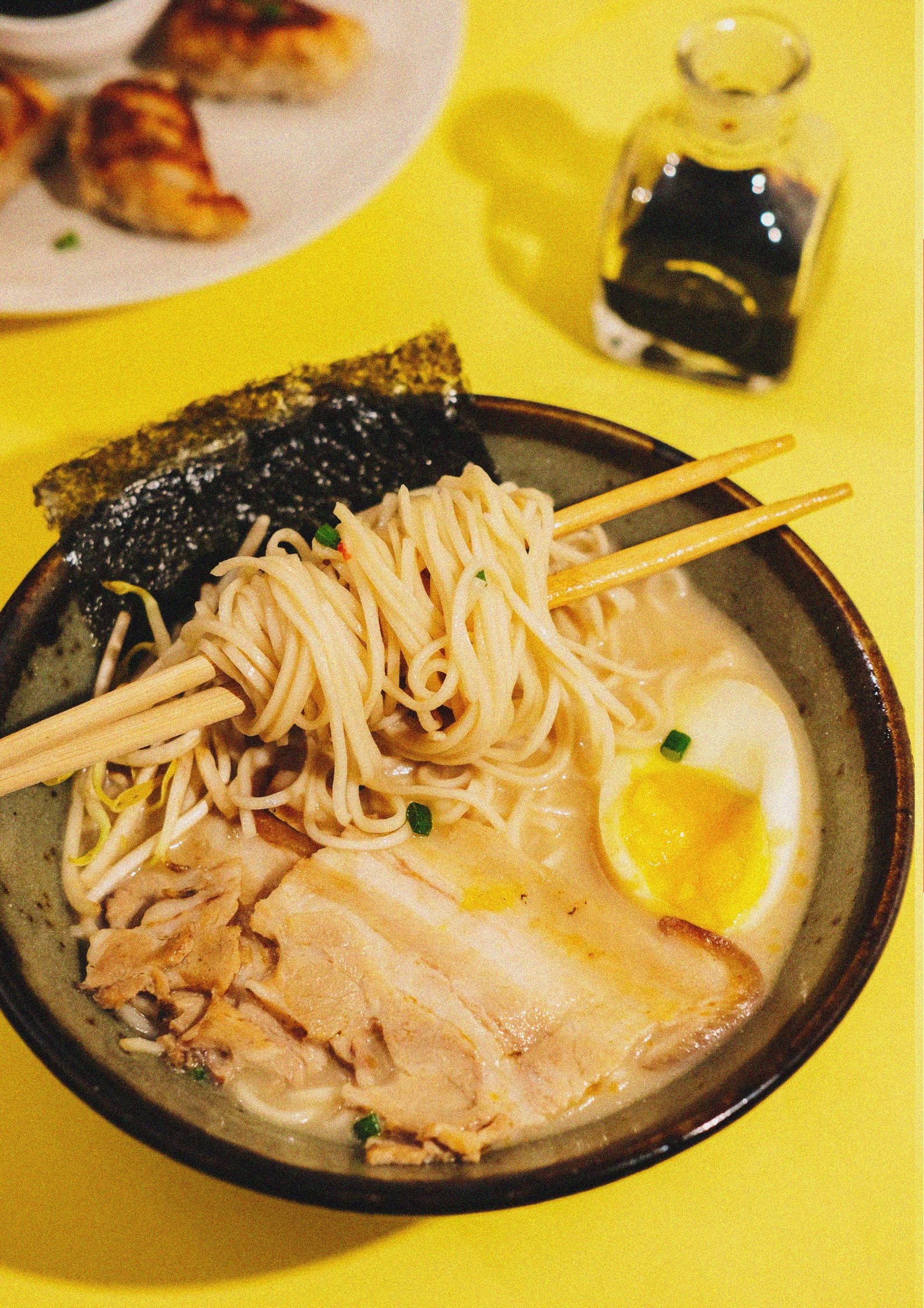 Close up of ramen