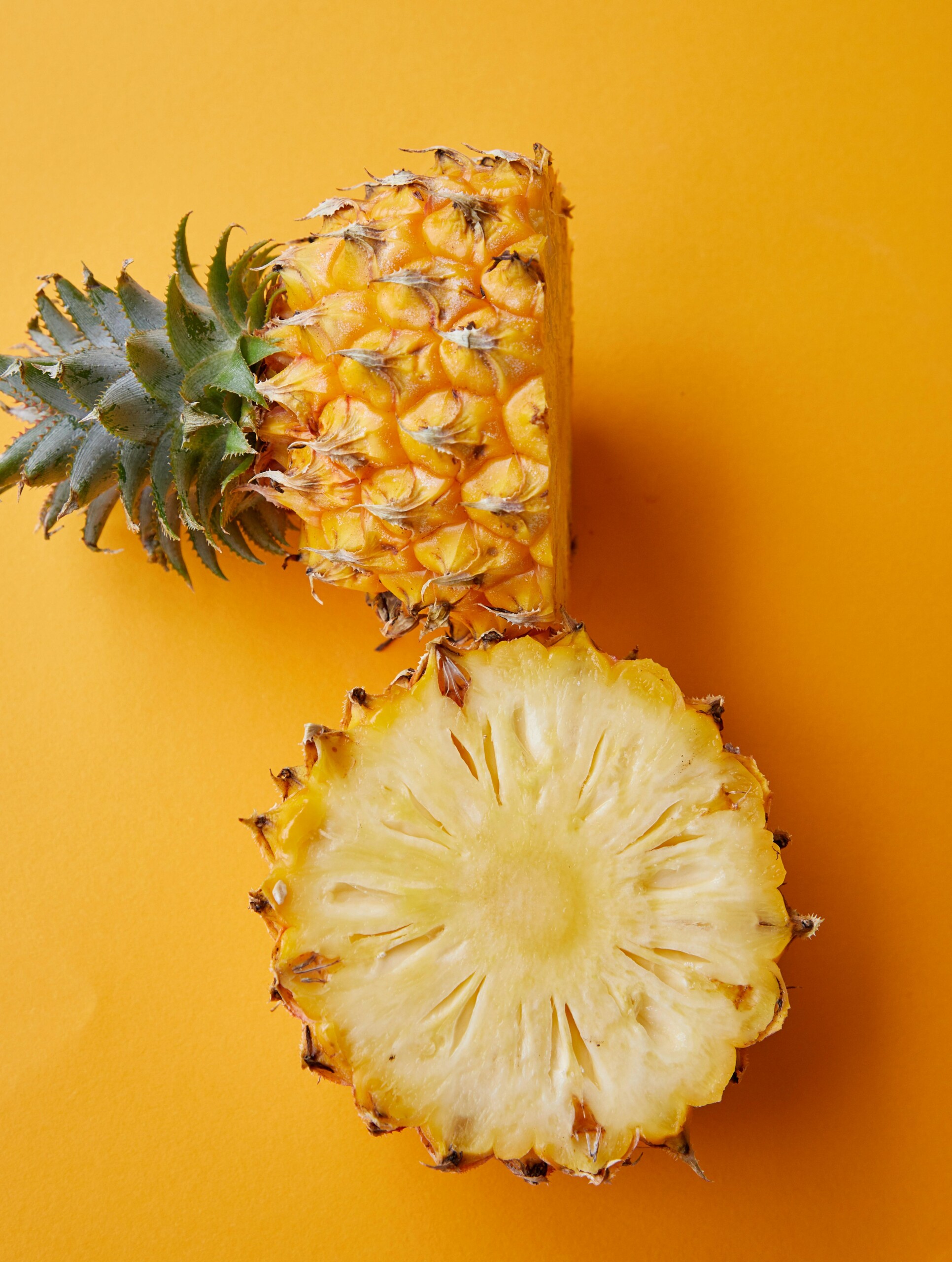 Pineapple cut in half