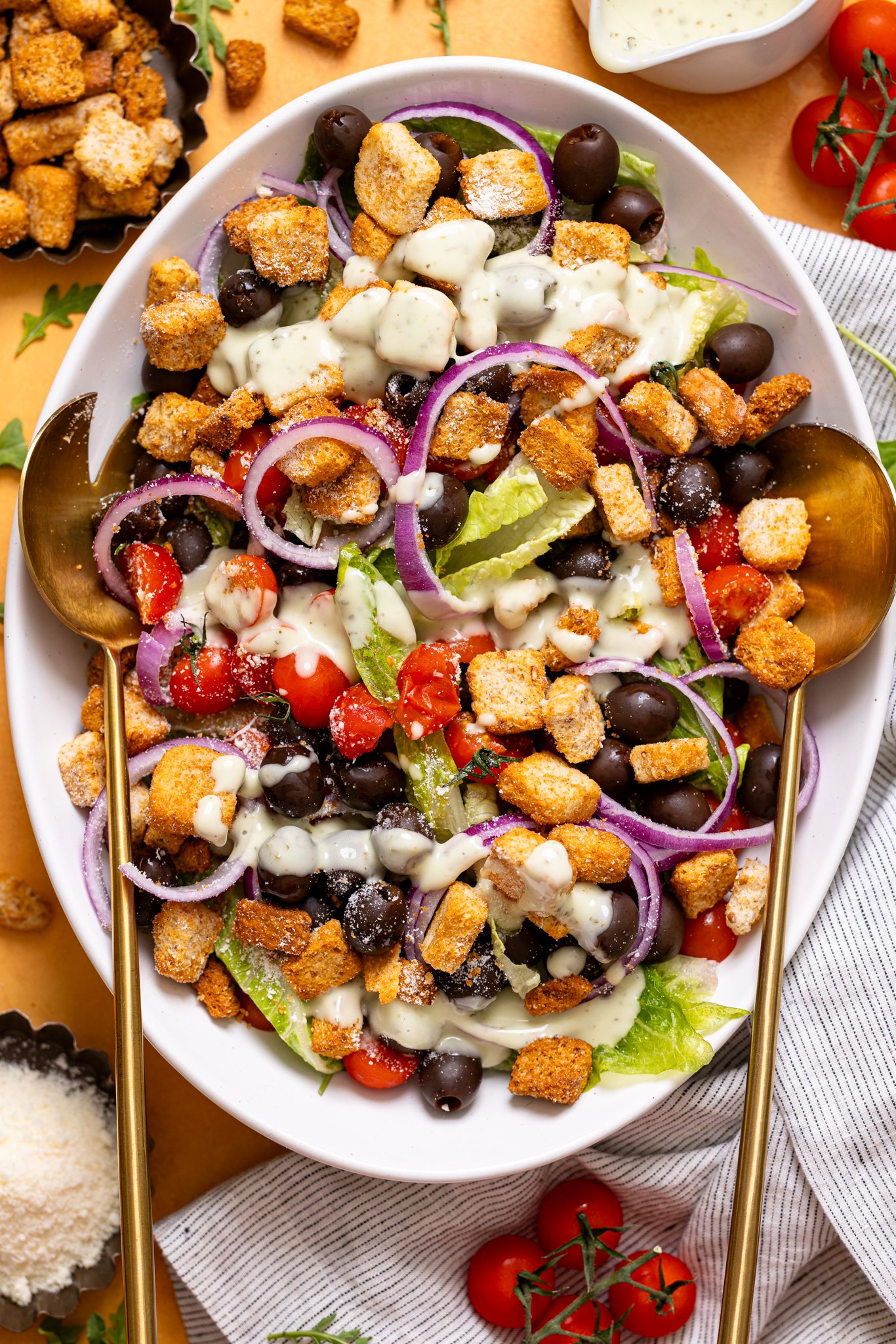Copycat Olive Garden House Salad with Homemade Dressing