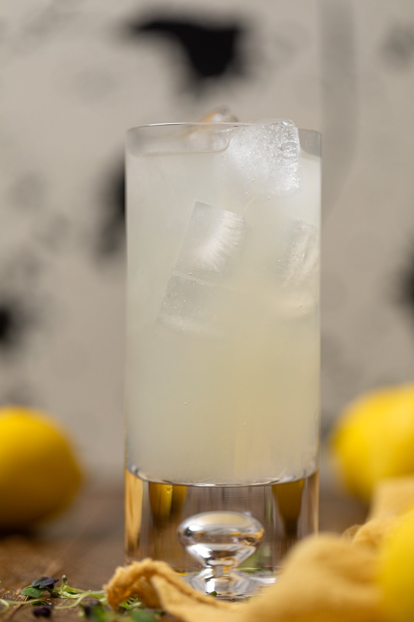 A glass of Refreshing Homemade Lemonade.