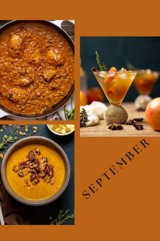 Collage of September recipes for blog.