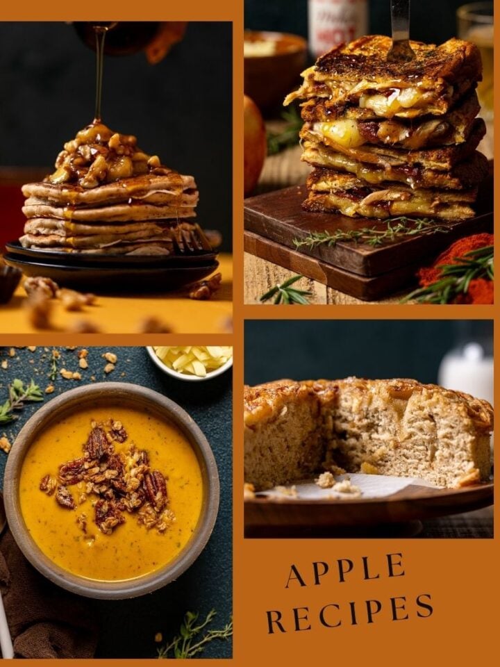 Collage of Cozy Apple Recipes You Need This Fall with words.